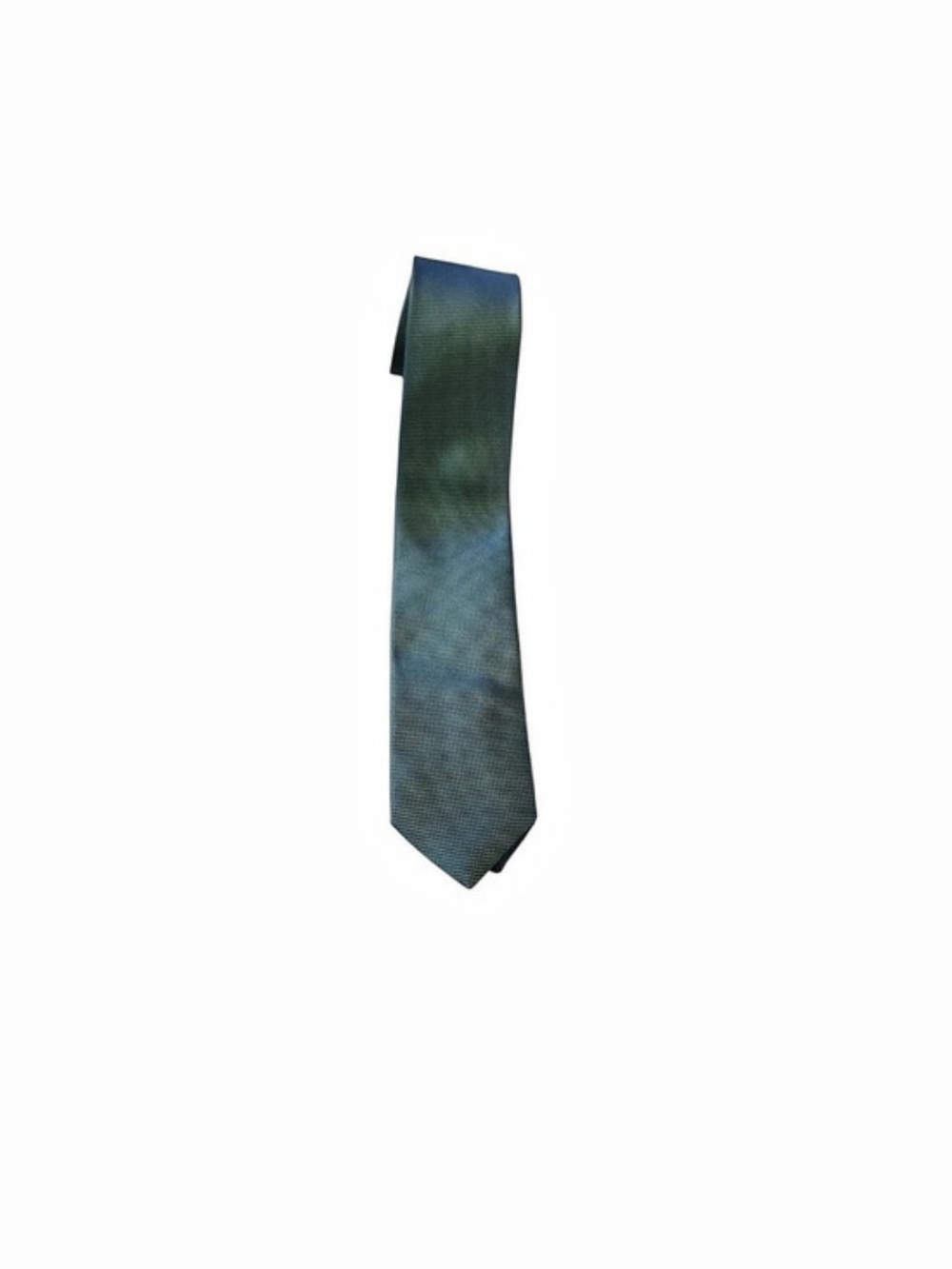 Hermes Geometric Silk Tie in Blue & Green Sheen Like New